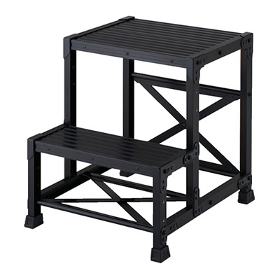 トラスコ TRUSCO 作業用踏台 高強度タイプ・段高300mm 2段ブラック TSF-256-BK 487-9597 (商品コード：157455)