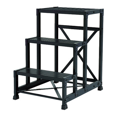 トラスコ TRUSCO 作業用踏台 高強度タイプ・段高300mm 3段ブラック TSF-369-BK 487-9601 (商品コード：157456)