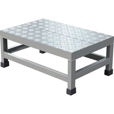 トラスコ TRUSCO アルミ製溶接一体構造型作業台 縞板タイプ 一段 WTDBC-6425 207-4492 (商品コード：157480)