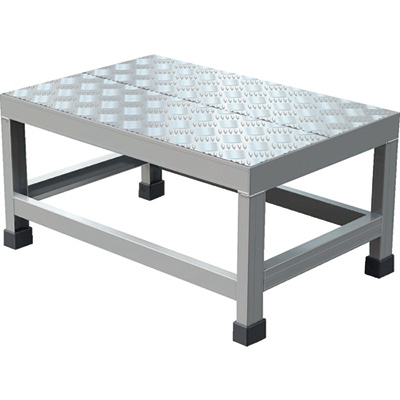 トラスコ TRUSCO アルミ製溶接一体構造型作業台 縞板タイプ 一段 WTDBC-6430 207-4493 (商品コード：157481)