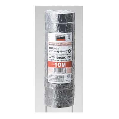 トラスコ TRUSCO 脱鉛ビニールテープ 黒 19mm×10m TM1910BK-10P 10巻 375-9482 (商品コード：158968)
