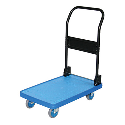 トラスコ TRUSCO MKP樹脂製運搬車 折りたたみハンドル ブルー MKP-151AC-B 855-5497 (商品コード：159787)