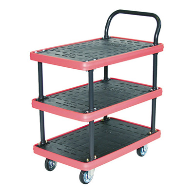 トラスコ TRUSCO MKP樹脂製運搬車 片袖3段タイプ ブラック MKP-155 489-2623 (商品コード：159794)