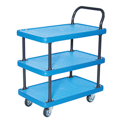 トラスコ TRUSCO MKP樹脂製運搬車 片袖3段タイプ ブルー MKP-155-B 855-5506 (商品コード：159795)