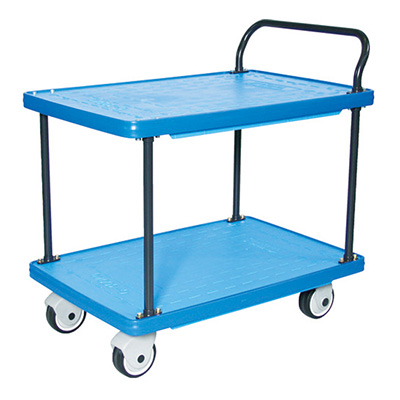 トラスコ TRUSCO MKP樹脂製運搬車 片袖2段タイプ ブルー MKP-154P-B 855-5504 (商品コード：159799)