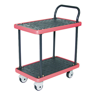 トラスコ TRUSCO MKP樹脂製運搬車 片袖2段タイプ ブラック MKP-304P 855-3626 (商品コード：159800)