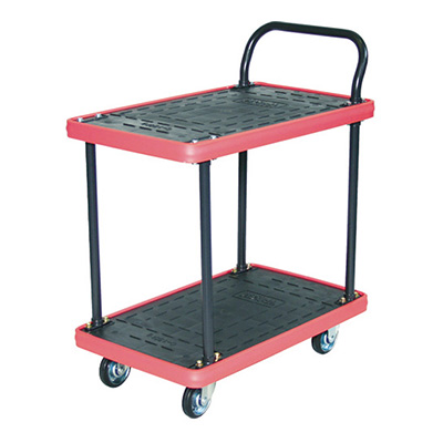 トラスコ TRUSCO MKP樹脂製運搬車 片袖2段タイプ ブラック MKP-154 489-2615 (商品コード：159806)