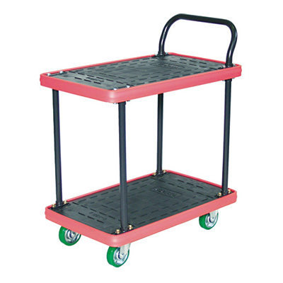 トラスコ TRUSCO MKP樹脂製運搬車 片袖2段タイプ ブラック MKP-304 489-2631 (商品コード：159808)