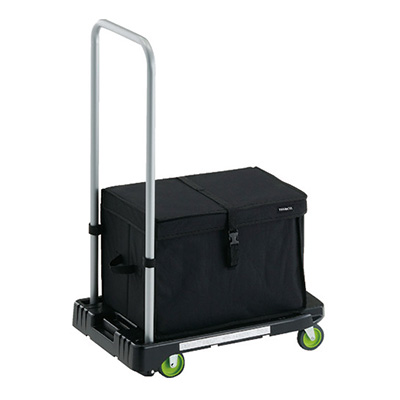 トラスコ TRUSCO 樹脂台車 アクロキャリー 折畳収納BOX付 ブラック AC-1-BK-THB 194-8147 (商品コード：159931)