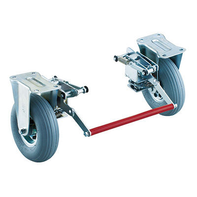 トラスコ TRUSCO 運搬車用ストッパー ピン式ブレーキ空気入固定キャスター付 300NARKB 414-5267 (商品コード：160028)