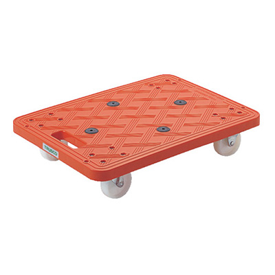 トラスコ TRUSCO 樹脂製平台車 ルートバン オール自在タイプ オレンジ MP-500J-O 512-7874 (商品コード：160343)