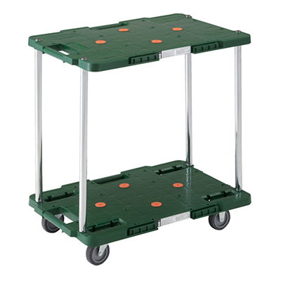 トラスコ TRUSCO 連結型樹脂製台車 ルートバン 2段式 グリーン MPB-602-GN 414-4368 (商品コード：160348)