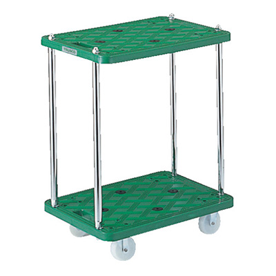 トラスコ TRUSCO 樹脂製平台車 ルートバン 2段式 グリーン MP-602 504-2551 (商品コード：160350)