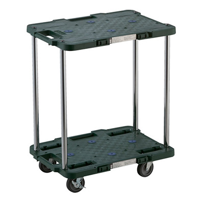 トラスコ TRUSCO 連結型樹脂製台車 ルートバン 2段式 グリーン MPB-502JS-GN 780-3532 (商品コード：160352)