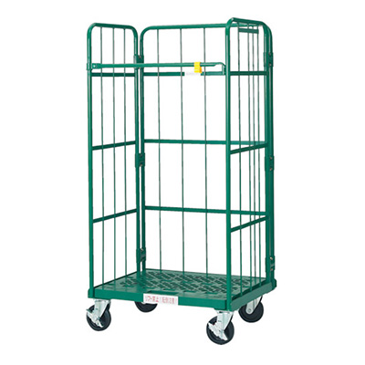 トラスコ TRUSCO 鋼製カゴ車省音タイプ ハイテナー 床板プラスチック製 THT-XJ5C 462-4009 (商品コード：160580)