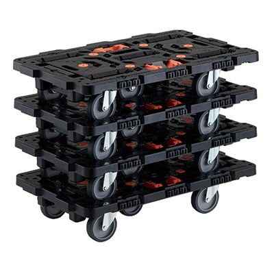 トラスコTRUSCO ビートル 平台車・とめたろう付 BT700J5-E100T-M4 4台入り 206-3370 (商品コード：160678)