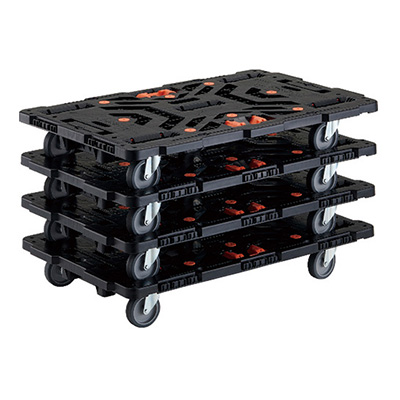 トラスコTRUSCO ビートル 平台車・とめたろう付 BT900J5-E100T-M4 4台入り 206-3371 (商品コード：160679)