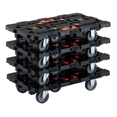 トラスコTRUSCO ビートル 平台車・とめたろう付 BT700J3-E100T-M4 4台入り 206-3347 (商品コード：160680)