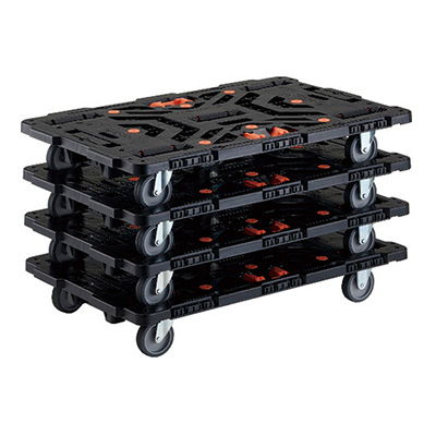 トラスコTRUSCO ビートル 平台車・とめたろう付 BT900J3-E100T-M4 4台入り 206-3348 (商品コード：160681)