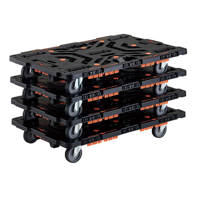 トラスコTRUSCO ビートル 平台車・収納式柵付 BT900KJ5-E100-M4 4台入り 206-3378 (商品コード：160683)