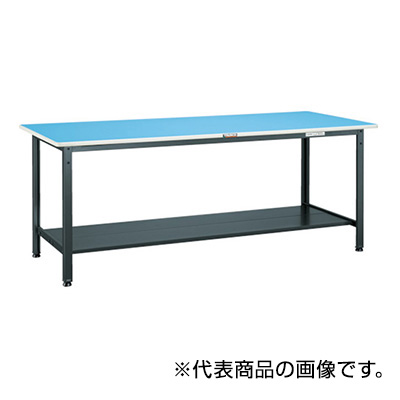 トラスコ TRUSCO 軽量作業台 下棚2枚付 ホワイト 1800×900×740mm BE-1890LT2W 856-3842 (商品コード：160798)