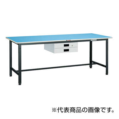 トラスコ TRUSCO 軽量作業台 薄型2段引出し付 ダークグレー 1800×900×740mm BE-1890UDK2 454-3963 (商品コード：160828)