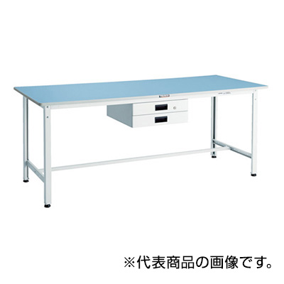 トラスコ TRUSCO 軽量作業台 薄型2段引出し付 ダークグレー 1800×900×740mm BER-1890UDK2 856-3889 (商品コード：160831)