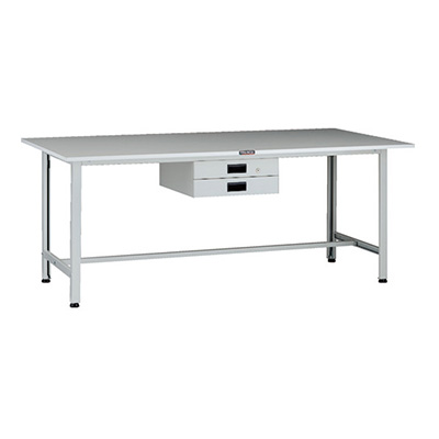 トラスコ TRUSCO 軽量作業台 薄型2段引出し付 ホワイト 1800×900×740mm AOR-1890UDK2 137-1709 (商品コード：160855)