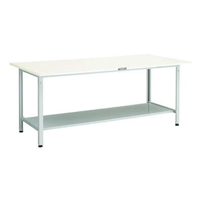 トラスコ TRUSCO 軽量作業台 下棚2枚付 ホワイト 1800×900×740mm AE-1809LT2 W 466-7239 (商品コード：160927)