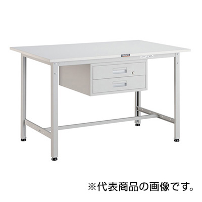 トラスコ TRUSCO 軽量作業台 2段引出し付 ホワイト 900×600×740mm AE-0960F2 W 466-6755 (商品コード：160944)