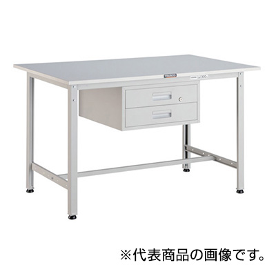トラスコ TRUSCO 軽量作業台 2段引出し付 ホワイト 900×600×740mm RAE-0960F2 W 467-1694 (商品コード：160946)
