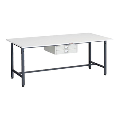 トラスコ TRUSCO 軽量作業台 薄型2段引出し付 ダークグレー 1800×900×740mm AE-1809UDC2 DG 183-3857 (商品コード：160973)