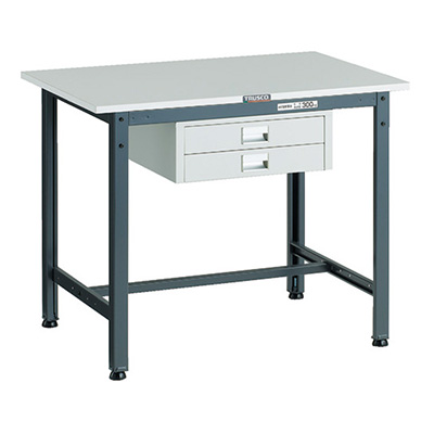トラスコ TRUSCO 軽量作業台 薄型2段引出し付 ダークグレー 900×600×740mm RAE-0960UDC2 DG 183-3861 (商品コード：160974)