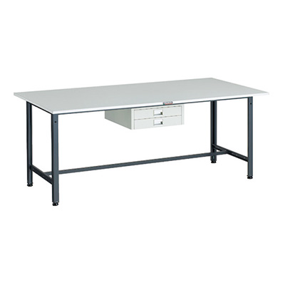 トラスコ TRUSCO 軽量作業台 薄型2段引出し付 ダークグレー 1800×900×740mm RAE-1809UDC2 DG 183-3869 (商品コード：160975)