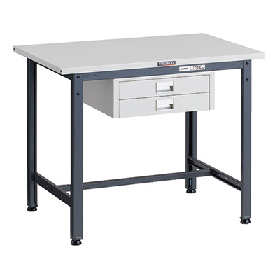 トラスコ TRUSCO 軽量作業台 薄型2段引出し付 ダークグレー 900×600×740mm SAE-0960UDC2 DG 183-3873 (商品コード：160976)