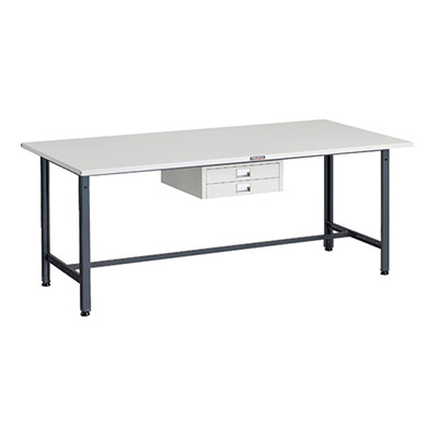 トラスコ TRUSCO 軽量作業台 薄型2段引出し付 ダークグレー 1800×900×740mm SAE-1809UDC2 DG 183-3846 (商品コード：160977)