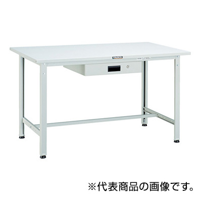 トラスコ TRUSCO 軽量作業台 薄型1段引出し付 ホワイト 900×600×740mm SAE-0960UDK1 W 454-6172 (商品コード：160986)