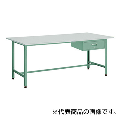 トラスコ TRUSCO 軽量作業台 1段引出し付 グリーン 1800×900×740mm RAE-1809F1 278-4441 (商品コード：160997)