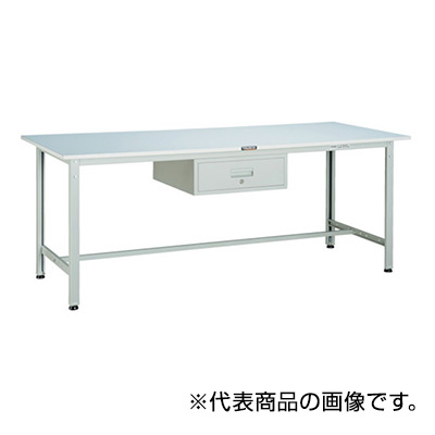 トラスコ TRUSCO 軽量作業台 1段引出し付 ホワイト 1800×900×740mm RAE-1809F1 W 454-5737 (商品コード：161003)
