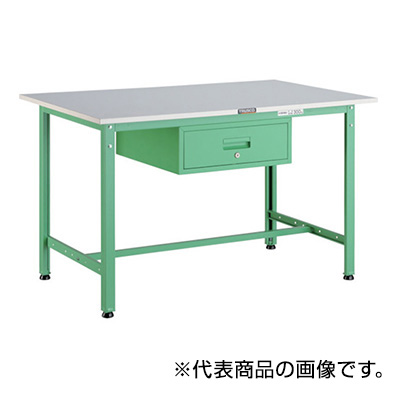 トラスコ TRUSCO 軽量作業台 1段引出し付 ヤンググリーン 900×600×740mm RAE-0960F1 YG 467-1686 (商品コード：161014)