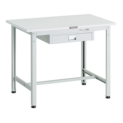 トラスコ TRUSCO 軽量作業台 薄型1段引出し付 ホワイト 900×600×740mm AE-0960UDC1 W 183-3814 (商品コード：161022)