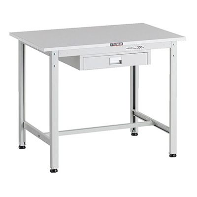 トラスコ TRUSCO 軽量作業台 薄型1段引出し付 ホワイト 900×600×740mm RAE-0960UDC1 W 183-3826 (商品コード：161024)