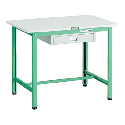 トラスコ TRUSCO 軽量作業台 薄型1段引出し付 ヤンググリーン 900×600×740mm AE-0960UDC1 YG 183-3815 (商品コード：161034)