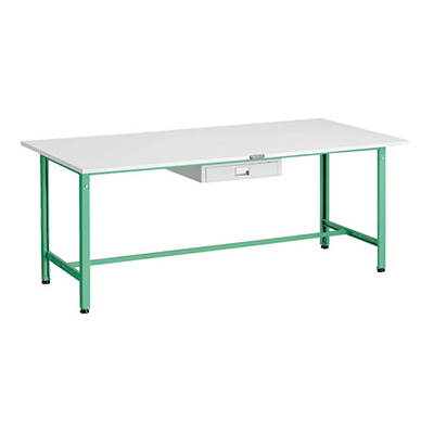 トラスコ TRUSCO 軽量作業台 薄型1段引出し付 ヤンググリーン 1800×900×740mm AE-1809UDC1 YG 183-3821 (商品コード：161035)
