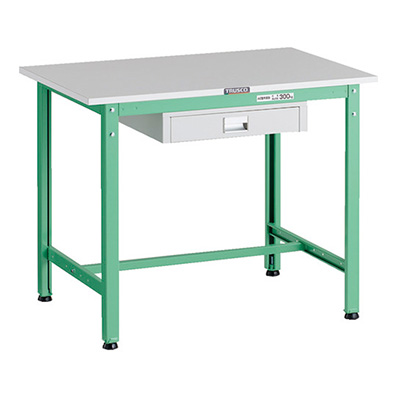 トラスコ TRUSCO 軽量作業台 薄型1段引出し付 ヤンググリーン 900×600×740mm RAE-0960UDC1 YG 183-3827 (商品コード：161036)