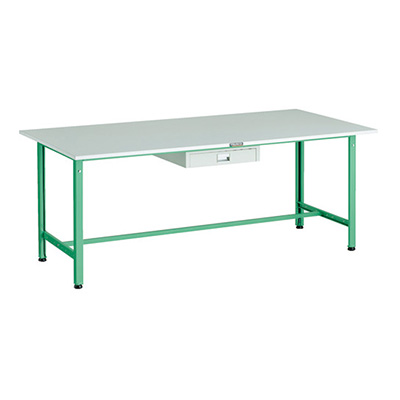 トラスコ TRUSCO 軽量作業台 薄型1段引出し付 ヤンググリーン 1800×900×740mm RAE-1809UDC1 YG 183-3835 (商品コード：161037)