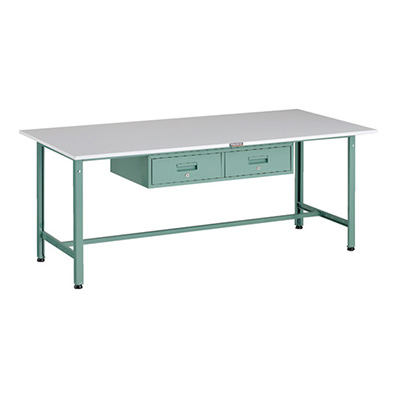 トラスコ TRUSCO 軽量作業台 2列1段引出し付 グリーン 1800×900×740mm RAE-1809FL2 289-1476 (商品コード：161041)