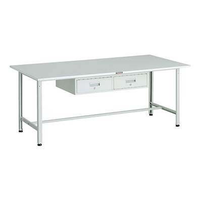 トラスコ TRUSCO 軽量作業台 2列1段引出し付 ホワイト 1800×900×740mm RAE-1809FL2 W 183-3897 (商品コード：161047)