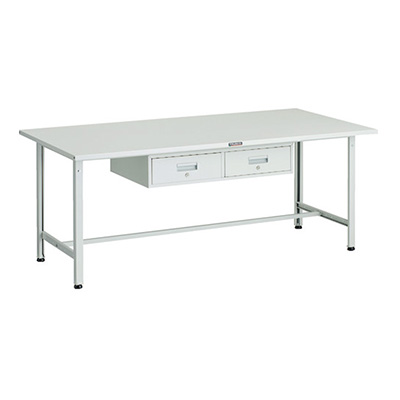 トラスコ TRUSCO 軽量作業台 2列1段引出し付 ホワイト 1200×750×740mm SAE-1200FL2 W 183-3901 (商品コード：161048)