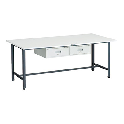 トラスコ TRUSCO 軽量作業台 2列1段引出し付 ダークグレー 1800×900×740mm AE-1809FL2 DG 183-3886 (商品コード：161051)